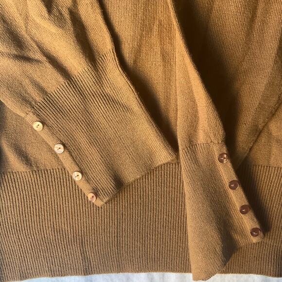 JM Collection Women’s Screw Neck Knit Sweater size XL, Solid Brown - Picture 6 of 10